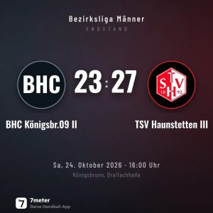 M3 Spielbericht: BHC Königsbrunn 2 – TSV Haunstetten 3 3. Mannschaft Herren